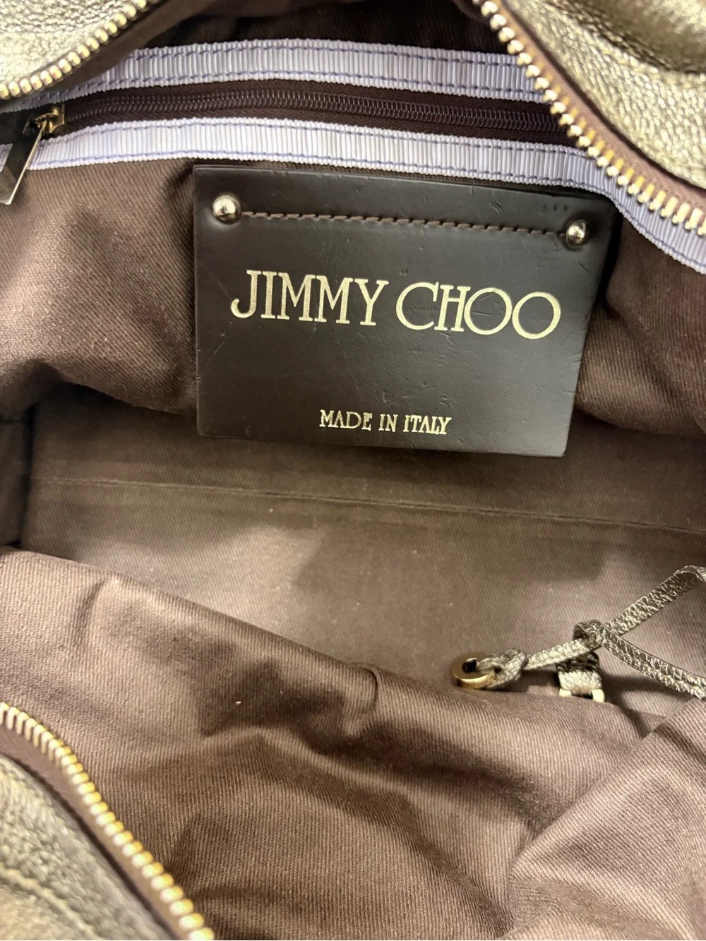 Jimmy Choo Ramona shoulder bag - Metallic Bronze Leather